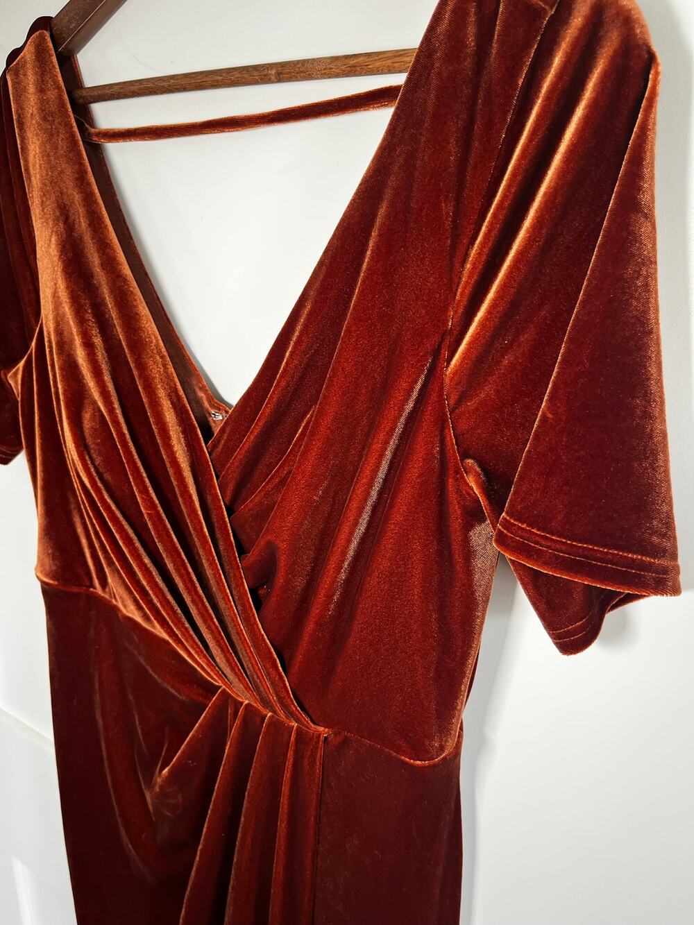 Revelry Rust Orange Giselle Velvet Maxi Dress Formal Wedding Guest Bridesmaid